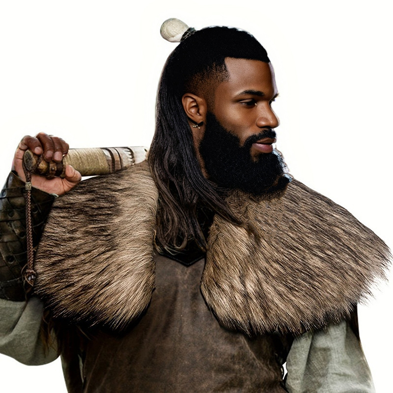 Men'S Viking Accessories - Col en fausse fourrure médiévale épaule