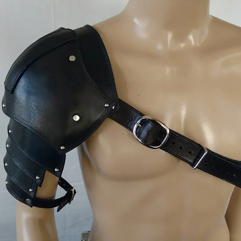 Men'S Viking Accessories - Armure d'épaule en cuir médiéval, pauldrons,
