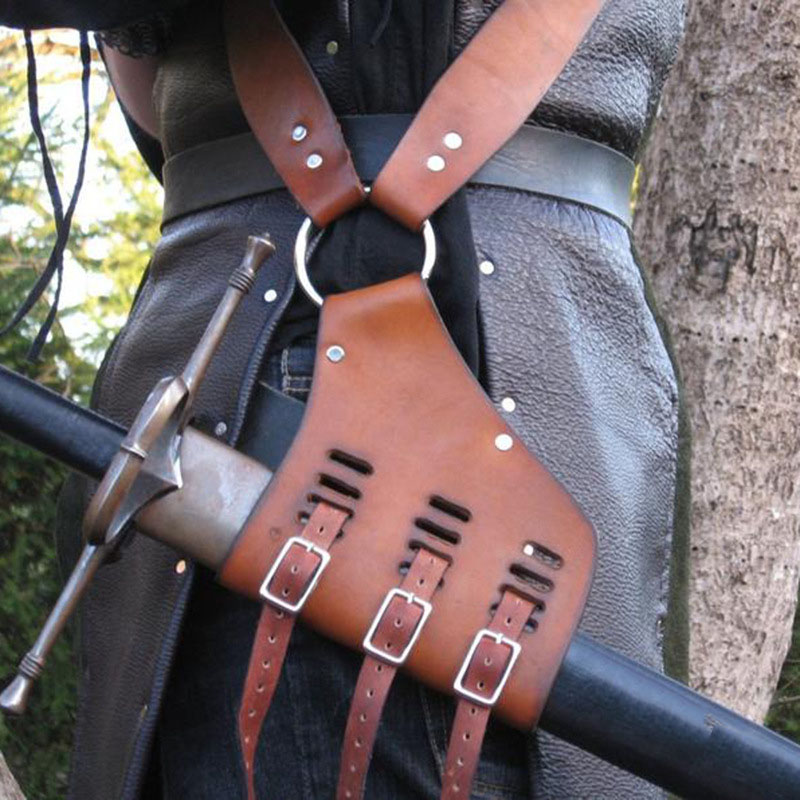 Men'S Viking Accessories - Bandoulière médiévale porte-épée gaine fourreau grenouille