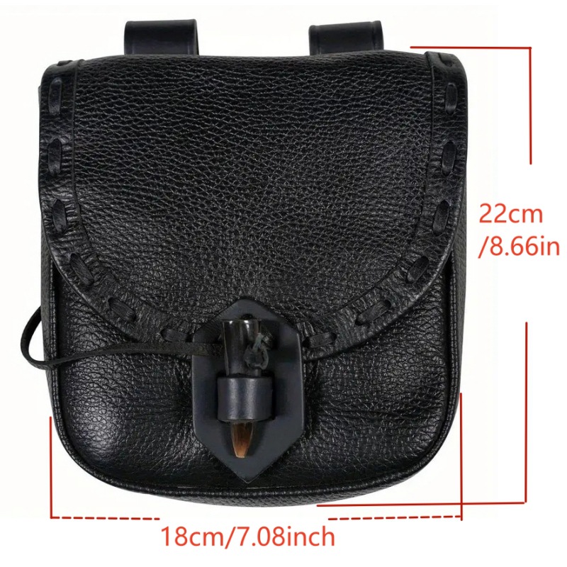 Sac de taille rétro en cuir PU - Men'S Viking Accessories avis et prix