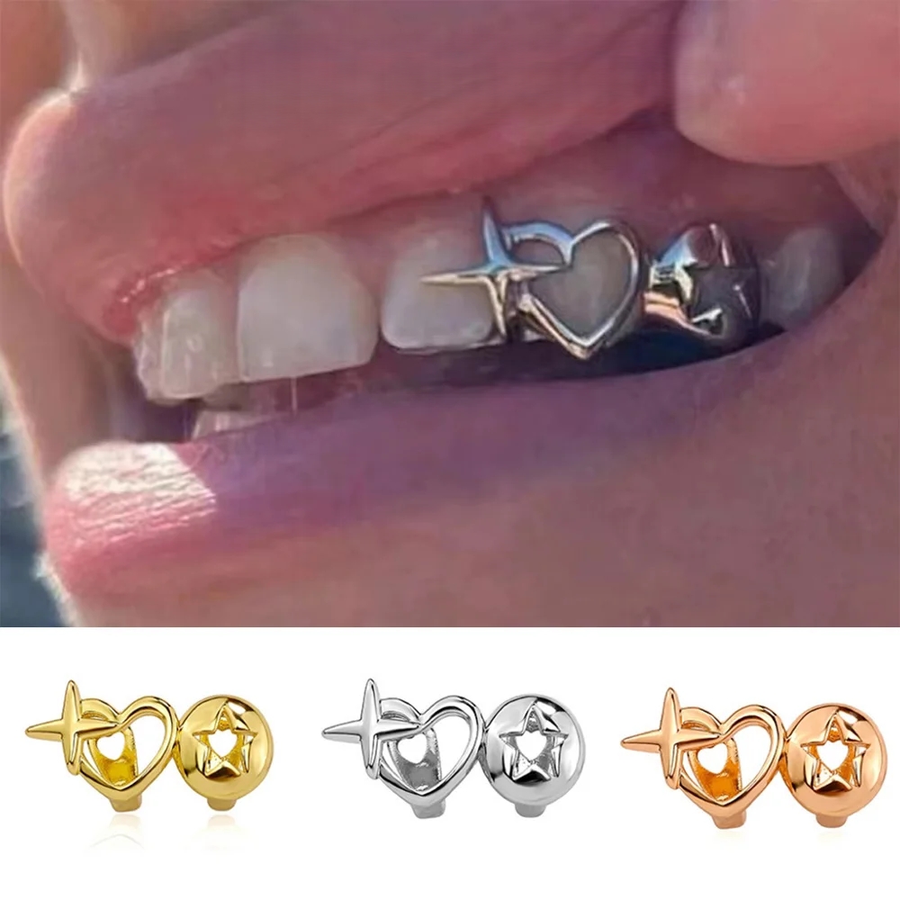 Punk Hip Hop creux coeur dents - Men'S Accessories Designer avis et prix